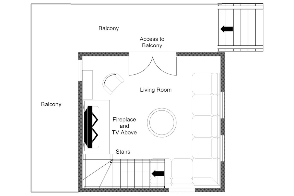 Chalet Virmadisa Verbier mazot floor plan of ground floor