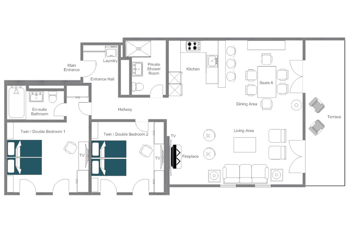Christiania Apartment 1 Zermatt floor plan