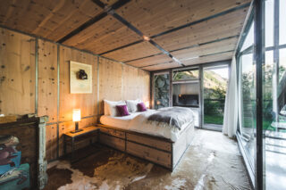 Ground floor double bedroom one at the Heinz Julen Loft in Zermatt