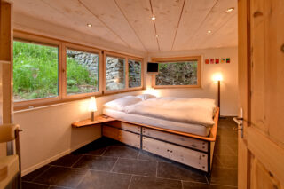 Ground floor double bedroom at the Heinz Julen Penthouse in Zermatt