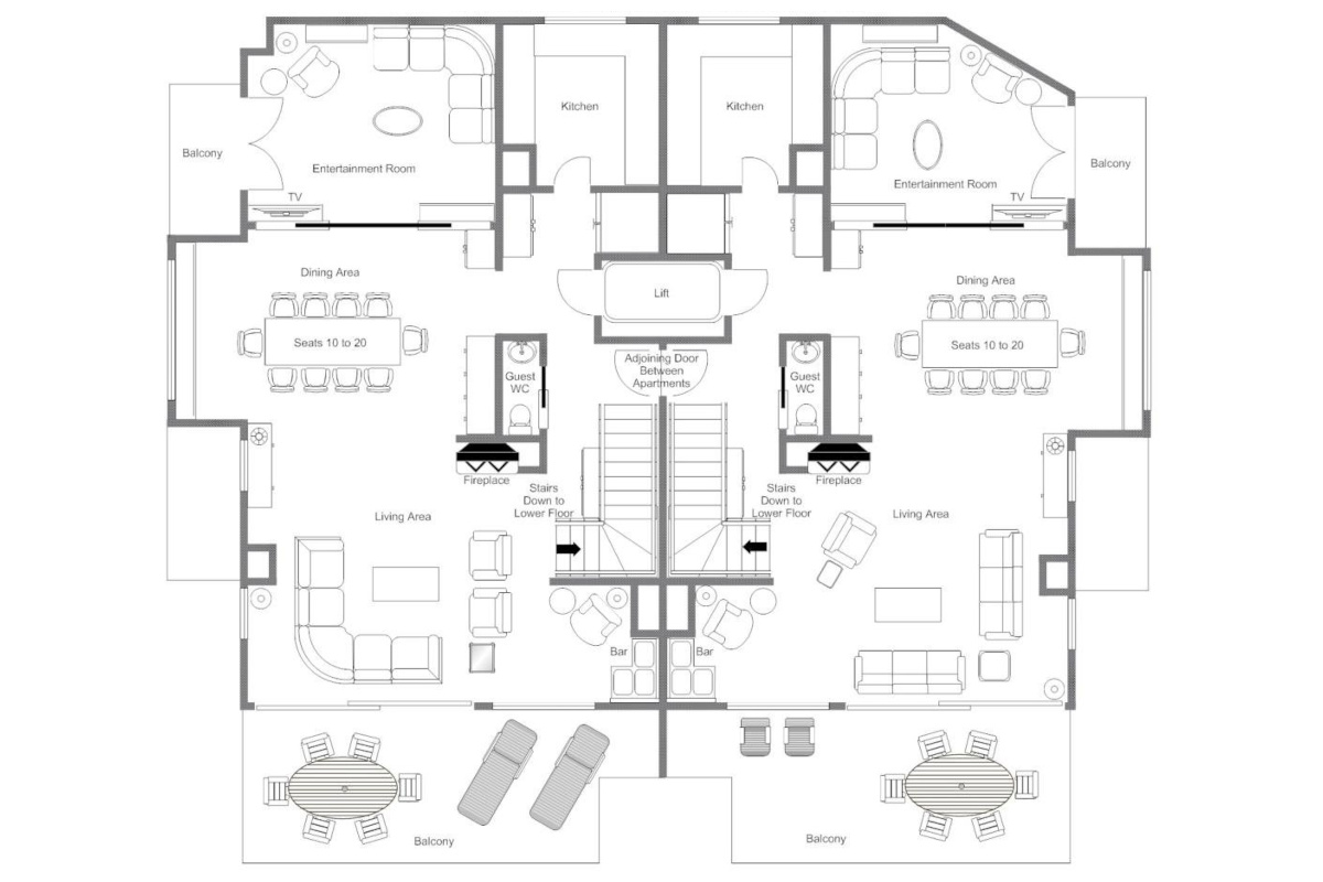 Chalet Shalimar Zermatt floor plan of top floor