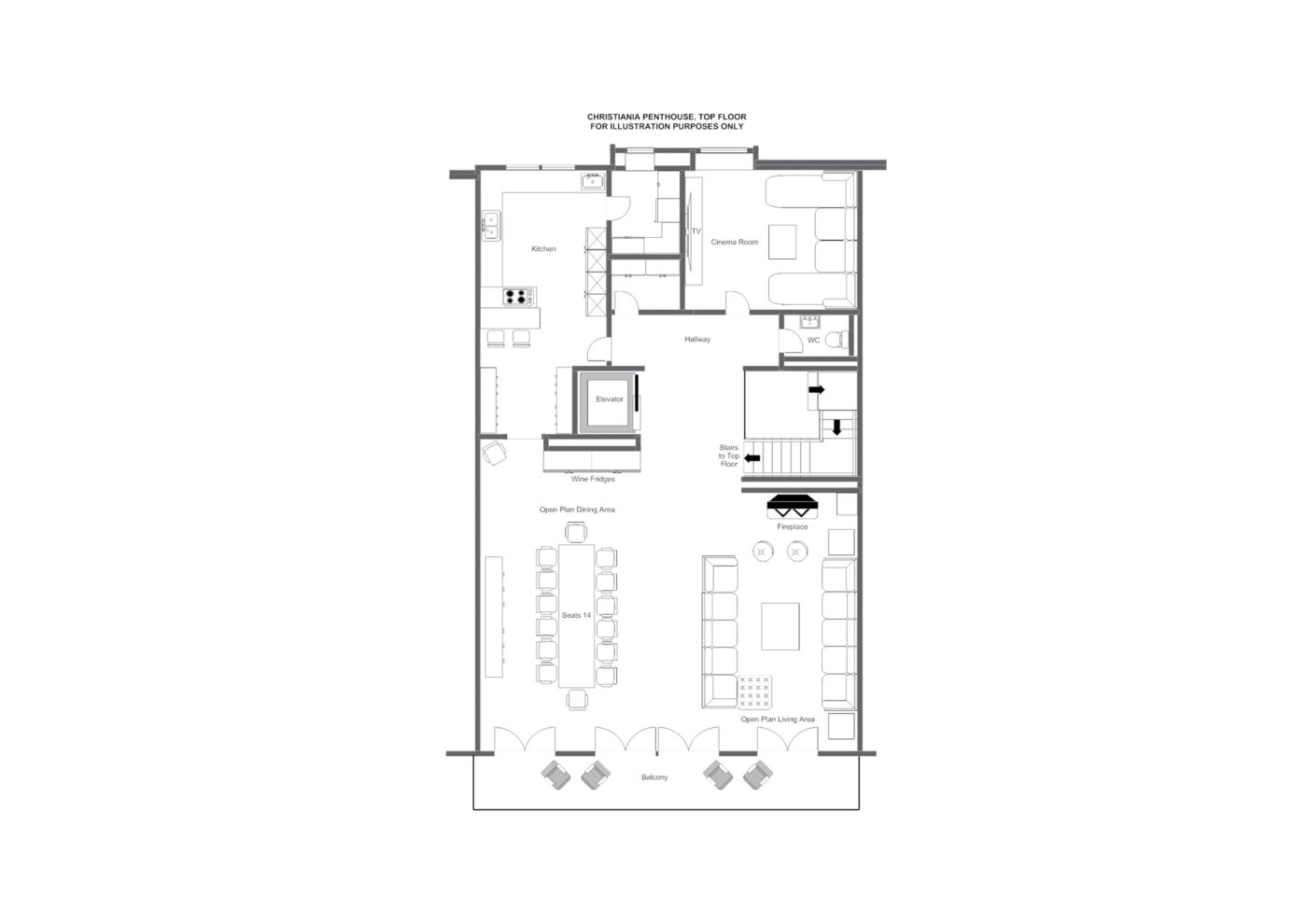 Christiania Penthouse floor plans, Zermatt.