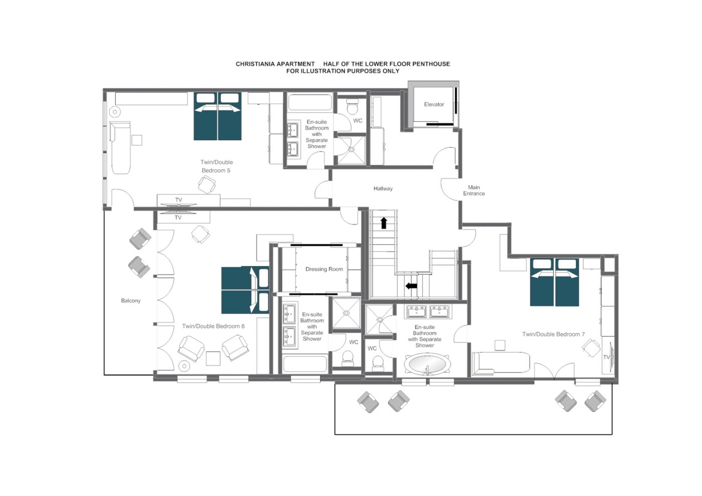 Christiania apartment penthouse floorplans, Zermatt